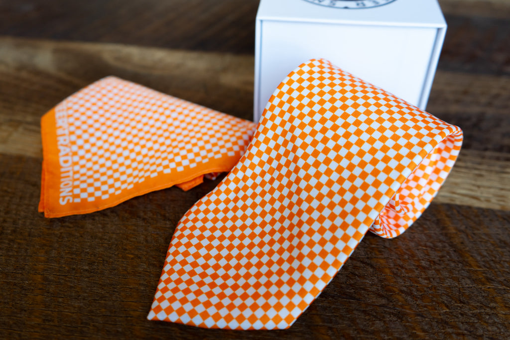 Checkerboard Tie + Pocket Square