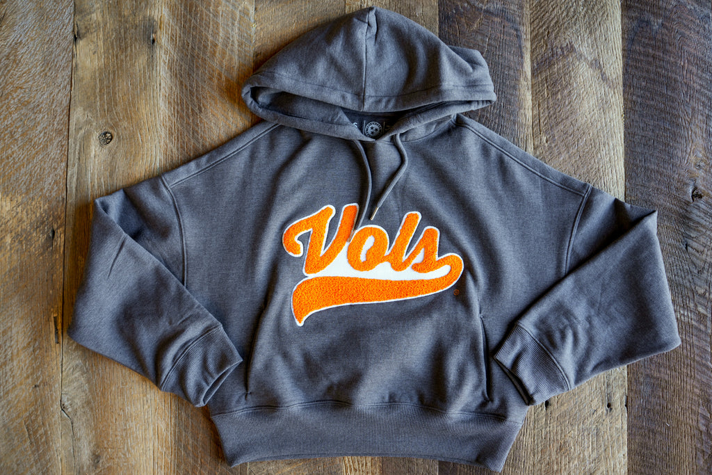 Script Vols Chenille Cropped Hoodie