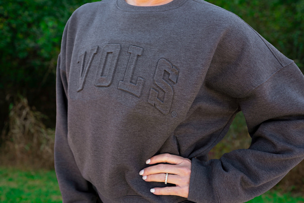 Vols Embossed Cropped Crewneck